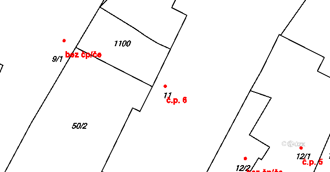 Rukáveč 6, Milevsko na parcele st. 11 v KÚ Rukáveč, Katastrální mapa