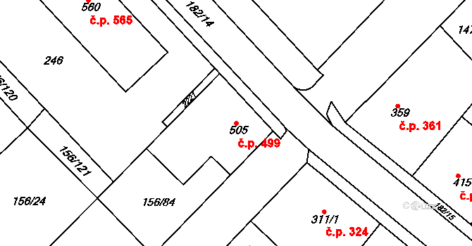 Lobeček 499, Kralupy nad Vltavou na parcele st. 505 v KÚ Lobeček, Katastrální mapa