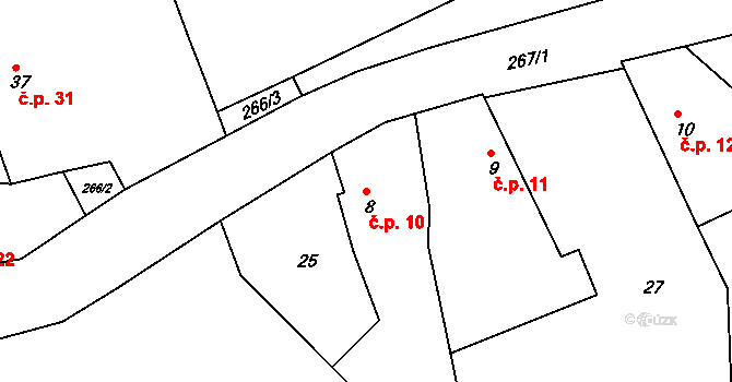 Zbyslavec 10, Míčov-Sušice na parcele st. 8 v KÚ Zbyslavec, Katastrální mapa