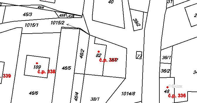Klokočůvek 337, Odry na parcele st. 82 v KÚ Klokočůvek, Katastrální mapa