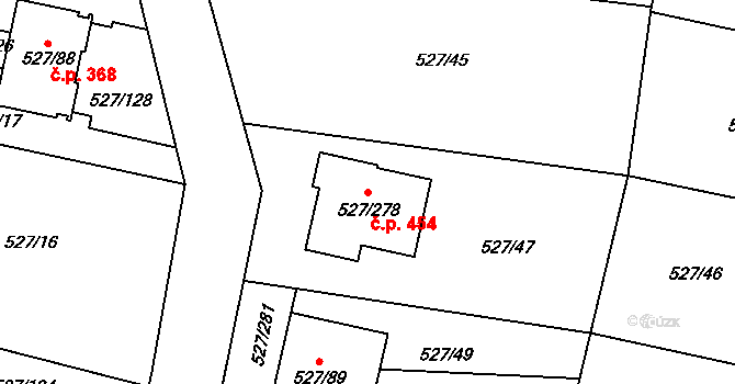 Lhota 454, Plzeň na parcele st. 527/278 v KÚ Lhota u Dobřan, Katastrální mapa