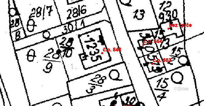 Libina 848 na parcele st. 6541 v KÚ Horní Libina, Katastrální mapa