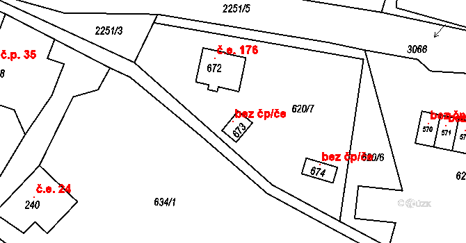 Olešnice v Orlických horách 105548260 na parcele st. 673 v KÚ Olešnice v Orlických horách, Katastrální mapa