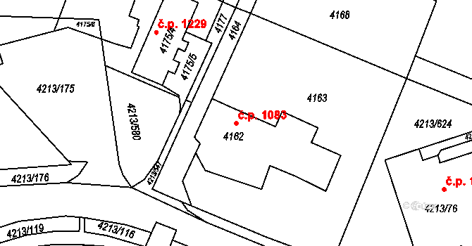 Lutyně 1083, Orlová na parcele st. 4162 v KÚ Horní Lutyně, Katastrální mapa