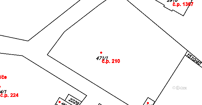 Prachatice II 210, Prachatice na parcele st. 471/1 v KÚ Prachatice, Katastrální mapa