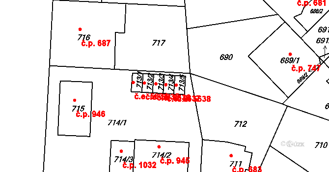 Klíše 5637, Ústí nad Labem na parcele st. 713/4 v KÚ Klíše, Katastrální mapa