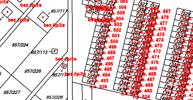 Řetenice 497, Teplice na parcele st. 1363 v KÚ Teplice-Řetenice, Katastrální mapa