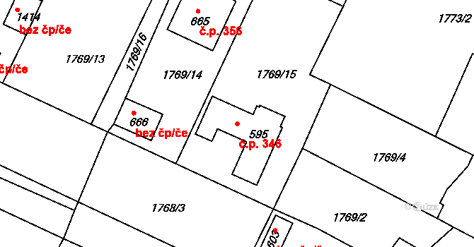 Staňkov I 346, Staňkov na parcele st. 595 v KÚ Staňkov-město, Katastrální mapa