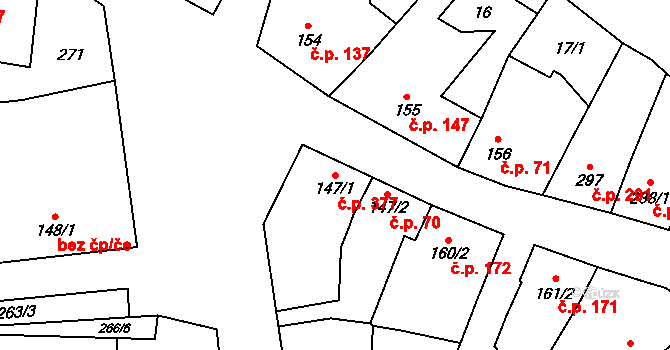 Lomnice nad Lužnicí 377 na parcele st. 147/1 v KÚ Lomnice nad Lužnicí, Katastrální mapa