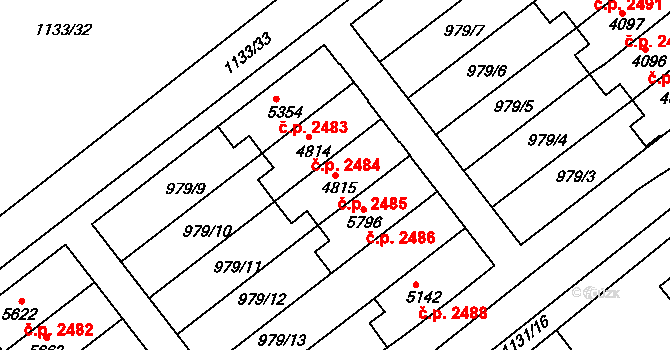Dvůr Králové nad Labem 2485 na parcele st. 4815 v KÚ Dvůr Králové nad Labem, Katastrální mapa