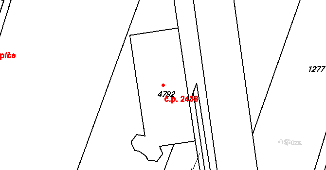 Nymburk 2438 na parcele st. 4792 v KÚ Nymburk, Katastrální mapa