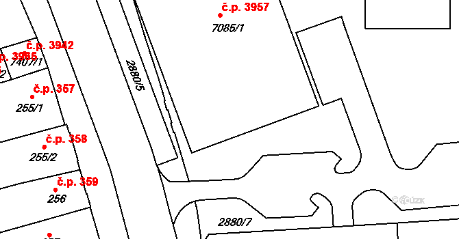 Hodonín 3957 na parcele st. 7085/1 v KÚ Hodonín, Katastrální mapa
