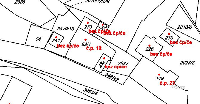 Nakvasovice 12, Čechtice na parcele st. 53/1 v KÚ Nakvasovice, Katastrální mapa