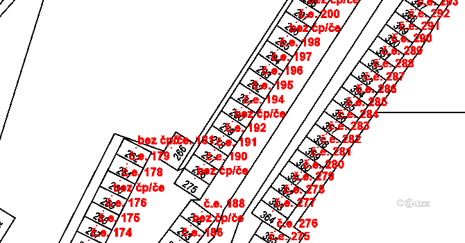 Jihlava 38666260 na parcele st. 279 v KÚ Hruškové Dvory, Katastrální mapa