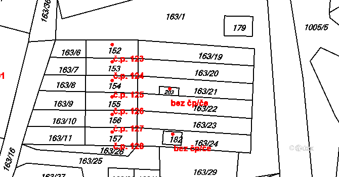 Krasíkov 39424260 na parcele st. 203 v KÚ Krasíkov, Katastrální mapa