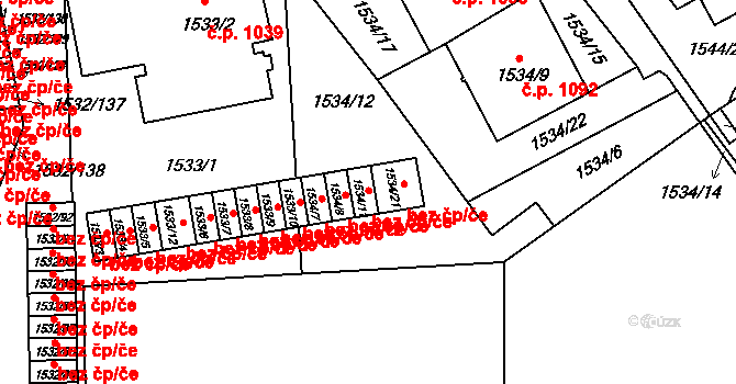 Třeboň 40980260 na parcele st. 1534/11 v KÚ Třeboň, Katastrální mapa