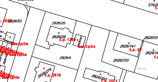 Opava 41286260 na parcele st. 2626/341 v KÚ Opava-Předměstí, Katastrální mapa