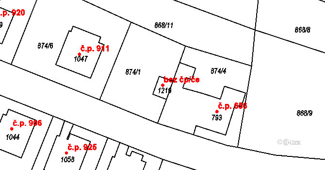 Bakov nad Jizerou 45267260 na parcele st. 1219 v KÚ Bakov nad Jizerou, Katastrální mapa