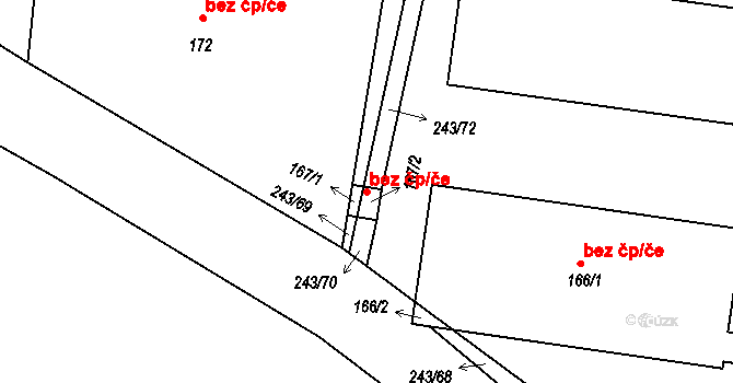 Loukovec 45331260 na parcele st. 167/2 v KÚ Loukovec, Katastrální mapa
