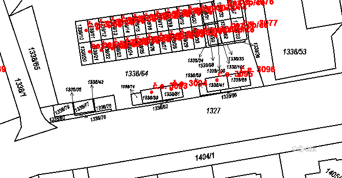 Havířov 48334260 na parcele st. 1338/81 v KÚ Prostřední Suchá, Katastrální mapa