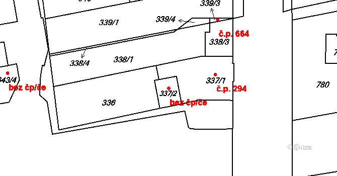 Brno 48548260 na parcele st. 337/2 v KÚ Horní Heršpice, Katastrální mapa