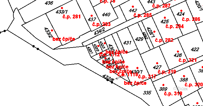 Brno 49219260 na parcele st. 432/4 v KÚ Lesná, Katastrální mapa