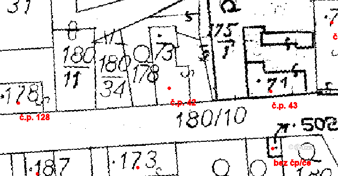 Choltice 42 na parcele st. 73 v KÚ Choltice, Katastrální mapa