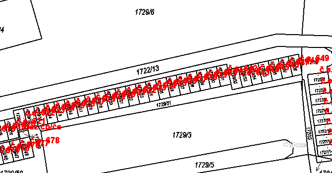 Miřetice u Klášterce nad Ohří 636, Klášterec nad Ohří na parcele st. 1729/25 v KÚ Miřetice u Klášterce nad Ohří, Katastrální mapa