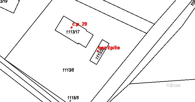 Hradce 106847261 na parcele st. 1113/22 v KÚ Hradce u Homol, Katastrální mapa