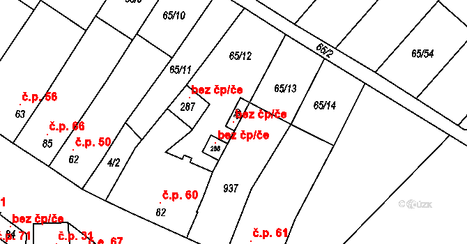 Bučovice 107127261 na parcele st. 289 v KÚ Černčín, Katastrální mapa