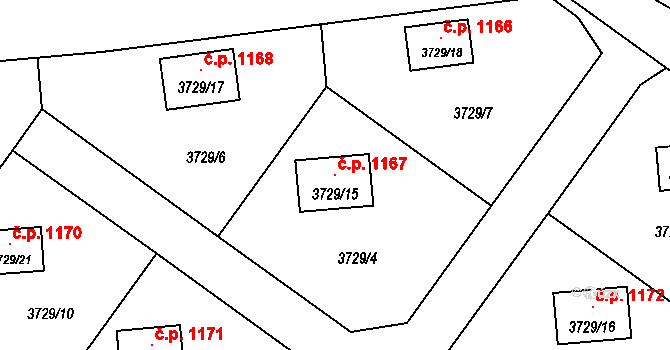 Horní Těrlicko 1167, Těrlicko na parcele st. 3729/15 v KÚ Horní Těrlicko, Katastrální mapa