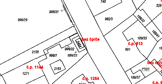 Český Brod 121386261 na parcele st. 2484 v KÚ Český Brod, Katastrální mapa