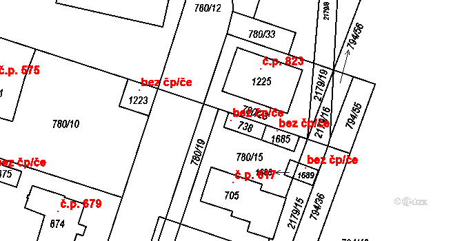 Lišov 121502261 na parcele st. 738 v KÚ Lišov, Katastrální mapa