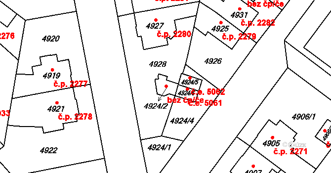 Jihlava 12325261 na parcele st. 4924/2 v KÚ Jihlava, Katastrální mapa