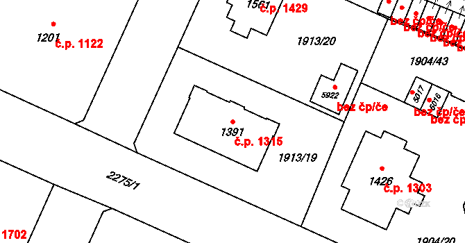 Šumperk 1315 na parcele st. 1391 v KÚ Šumperk, Katastrální mapa