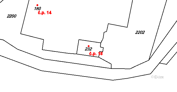Dolní Vlčkovice 18, Vlčkovice v Podkrkonoší na parcele st. 232 v KÚ Dolní Vlčkovice, Katastrální mapa