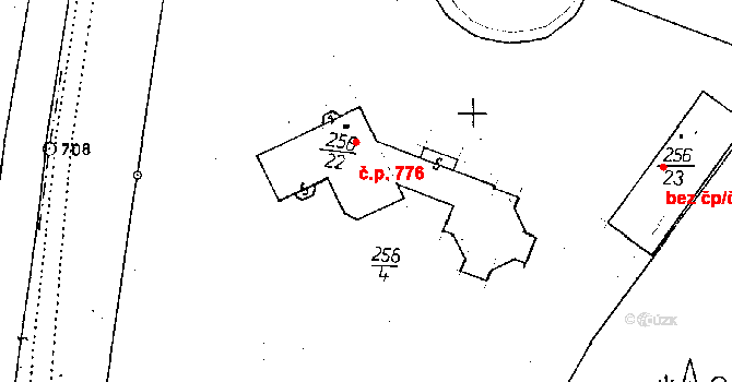 Poděbrady II 776, Poděbrady na parcele st. 256/22 v KÚ Poděbrady, Katastrální mapa