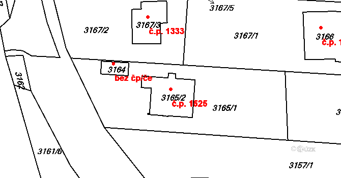 České Budějovice 6 1525, České Budějovice na parcele st. 3165/2 v KÚ České Budějovice 6, Katastrální mapa