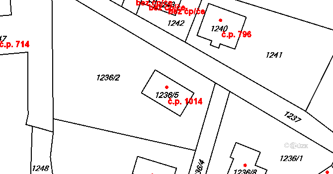 Vendryně 1014 na parcele st. 1236/5 v KÚ Vendryně, Katastrální mapa