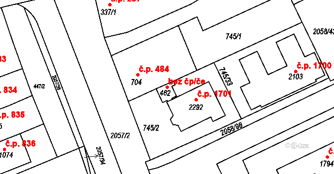 Uherské Hradiště 26472261 na parcele st. 462 v KÚ Mařatice, Katastrální mapa