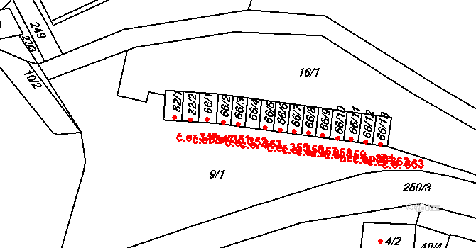 Chanov 353, Obrnice na parcele st. 66/3 v KÚ Chanov, Katastrální mapa