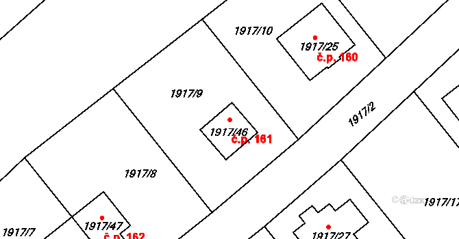 Plzeňské Předměstí 161, Horšovský Týn na parcele st. 1917/46 v KÚ Horšovský Týn, Katastrální mapa
