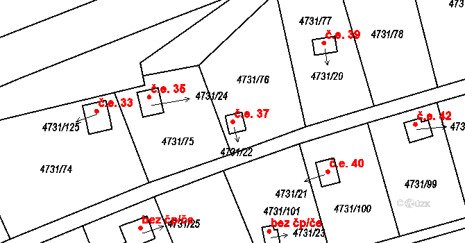 Pražské Předměstí 37, Vysoké Mýto na parcele st. 4731/22 v KÚ Vysoké Mýto, Katastrální mapa