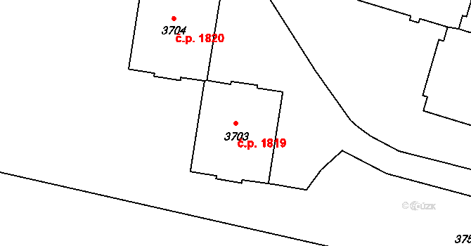 Poruba 1819, Ostrava na parcele st. 3703 v KÚ Poruba-sever, Katastrální mapa