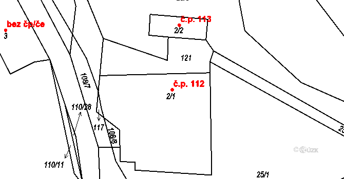 Štěpánov nad Svratkou 112 na parcele st. 2/1 v KÚ Borovec, Katastrální mapa