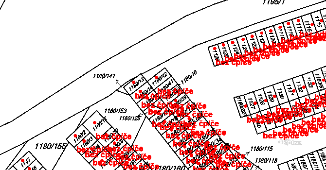 Velká Bíteš 38382261 na parcele st. 1180/41 v KÚ Velká Bíteš, Katastrální mapa