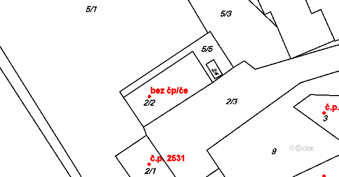 Šumperk 3358 na parcele st. 2/2 v KÚ Dolní Temenice, Katastrální mapa