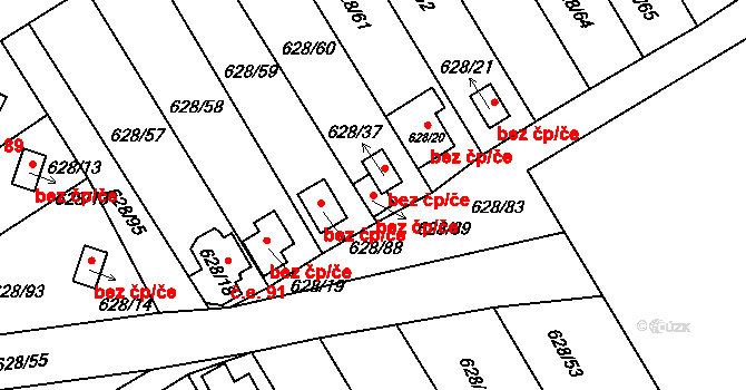 Klášterec nad Ohří 39120261 na parcele st. 628/89 v KÚ Mikulovice u Vernéřova, Katastrální mapa