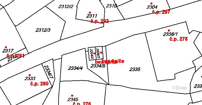 Jemnice 40143261 na parcele st. 2334/3 v KÚ Jemnice, Katastrální mapa