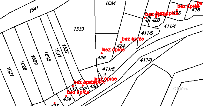 Sedlec 40655261 na parcele st. 426 v KÚ Sedlec u Mikulova, Katastrální mapa